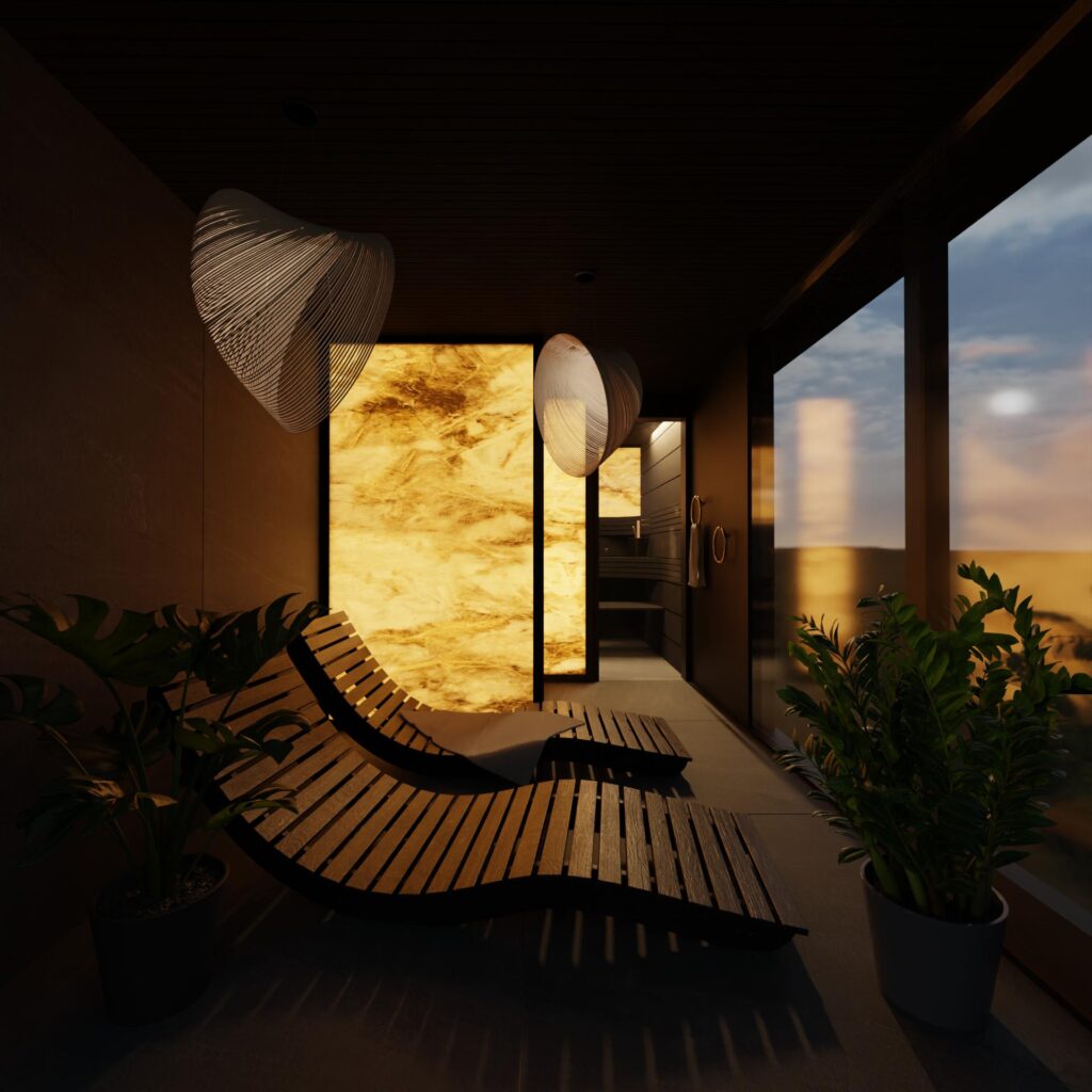 Sauna z bursztynowym blaskiem